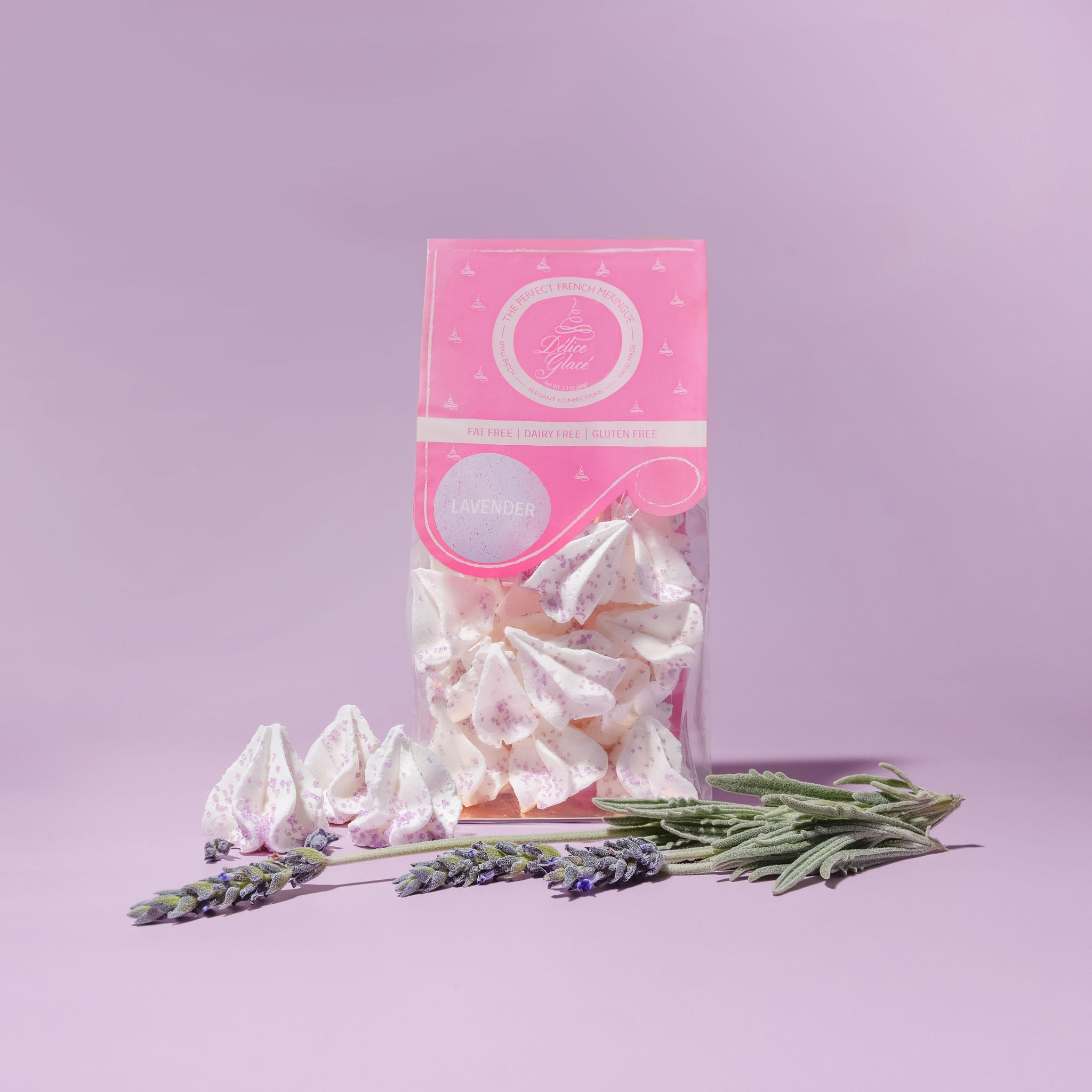 Lavender Meringue Cookies